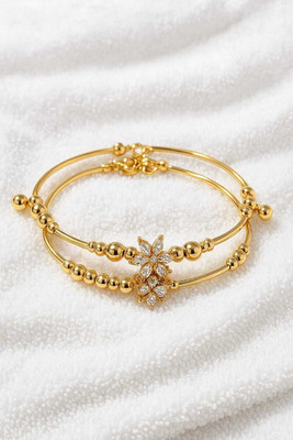 uvawas Copper, Citrine Gold-plated Bracelet Set(Pack of 2)