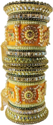 ZUNAISHA Plastic Cubic Zirconia Gold-plated Bangle Set(Pack of 22)