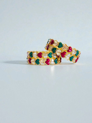 Radhe Rani Metal Gold-plated Bangle Set(Pack of 4)
