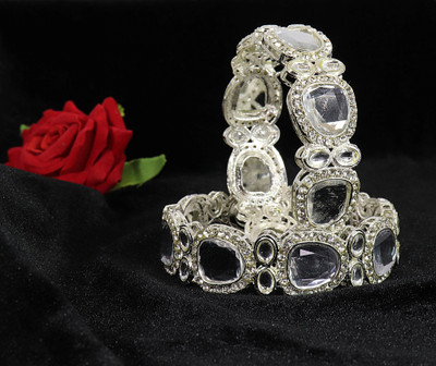ZULKA Metal Zircon Kada(Pack of 2)