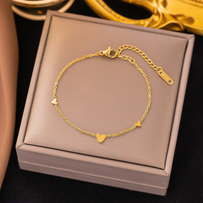 MYKI Stainless Steel Gold-plated Charm Bracelet