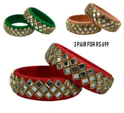 ASCREATION Fabric Bangle Set(Pack of 6)