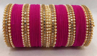 Ha Meem Metal, Alloy Gold-plated Bangle Set(Pack of 10)