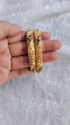 RRCOLLECTIONS Alloy Gold-plated Bangle Set(Pack of 2)