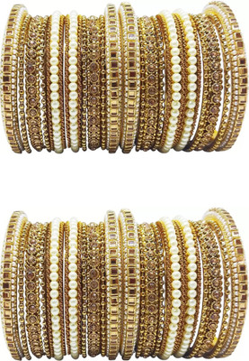 Anahat collection Alloy Gold-plated Bangle Set(Pack of 2)
