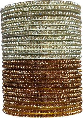 shri GBS Glass Zircon Bangle Set(Pack of 24)