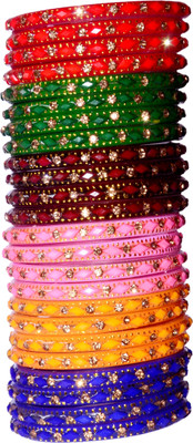 V TRADERS Glass Bangle Set(Pack of 24)