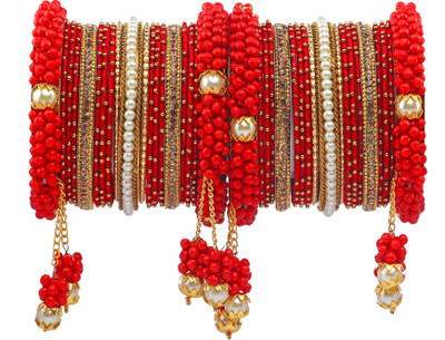 Rijoli Metal Zircon Bangle Set(Pack of 38)