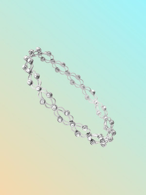 KIVORA Alloy Cubic Zirconia Silver Bracelet
