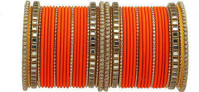 LYBASHINE Metal Crystal Bangle Set(Pack of 10)