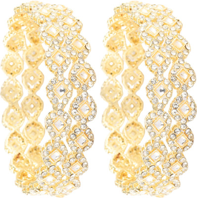 NMII Glass Diamond Bangle Set(Pack of 4)