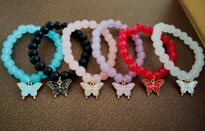 SBSONSCREATION Alloy Beads Bracelet Set(Pack of 6)