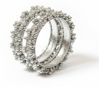 daura luxe Oxidised Silver, Alloy Bangle Set(Pack of 2)