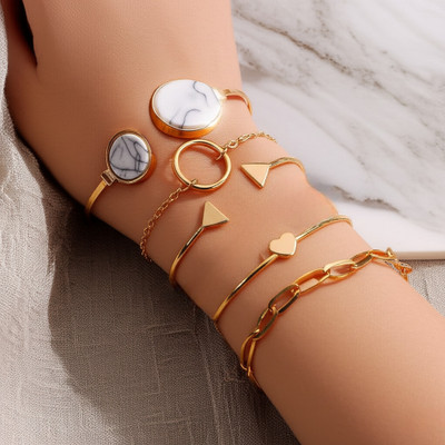 TVI Alloy Gold-plated Bracelet Set(Pack of 4)
