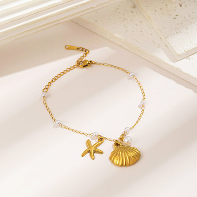 MYKI Stainless Steel Gold-plated Charm Bracelet