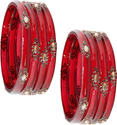 ZULKA Glass Diamond, Zircon Bangle Set(Pack of 8)