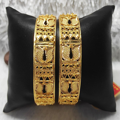 RoyalGold Alloy Gold-plated Bangle(Pack of 2)