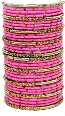 RADHA MOHAN EMPIRE Fabric, Glass Bangle Set(Pack of 34)