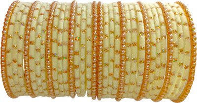 RIJB Glass Pearl Bangle Set(Pack of 34)