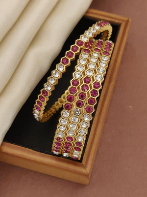 TSF Jewellery Brass Gold-plated Bangle Set(Pack of 4)