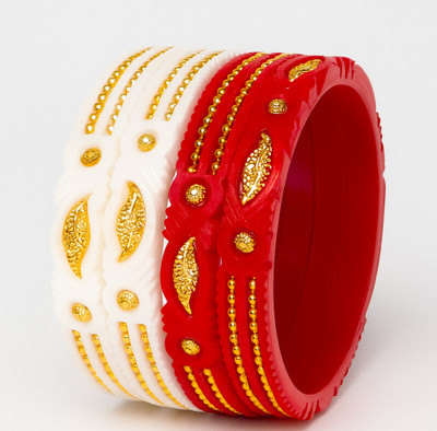 Maya Gold Traditions Brass Gold-plated Shakha Pola(Pack of 4)
