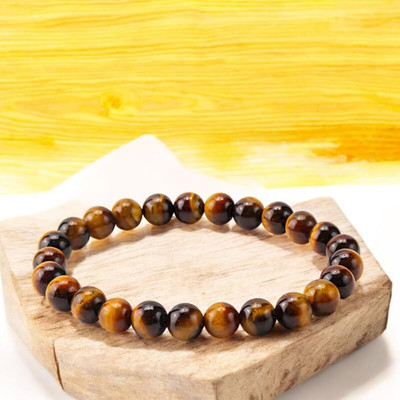 BHAKTI SHRINGAR Tiger's Eye Beads Bracelet