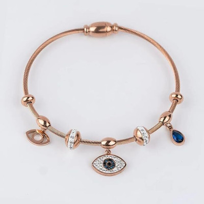 AMAAL Metal, Stone, Crystal, Copper, Alloy, Stainless Steel Beads, Cubic Zirconia, Zircon Gold-plated Bracelet