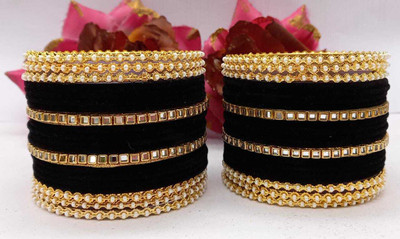 Rajwadi Alloy Pearl Bangle Set(Pack of 10)