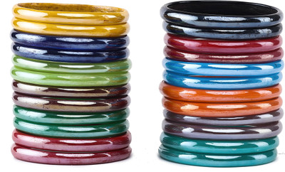Rijoli Glass Bangle Set(Pack of 24)
