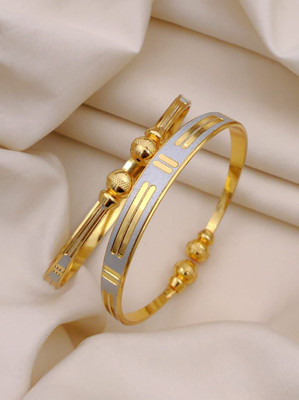 SHIVAY FASHION HUB Alloy Pearl Gold-plated Bangle Set