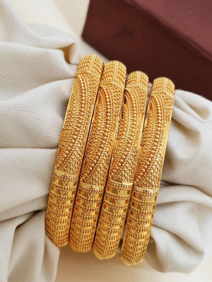 Kriva Trading Alloy Gold-plated Bangle(Pack of 4)