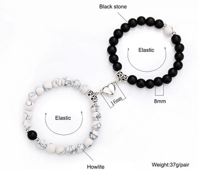 Glowyx Alloy Pearl Silver Bracelet Set(Pack of 2)