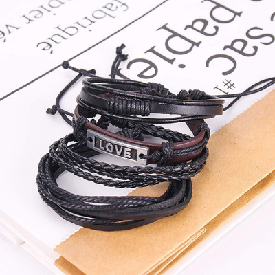 University Trendz Leather Bracelet Set(Pack of 4)