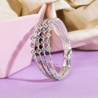 kewai Metal Cubic Zirconia Bangle Set