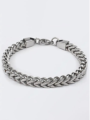 VIANSH Metal, Alloy, Steel, Stainless Steel Platinum, Rhodium, Silver Bracelet Set