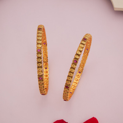 Kushal's Fashion Jewellery Copper Gold-plated Bangle