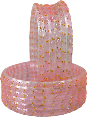 RIJB Glass Beads Bangle Set(Pack of 12)