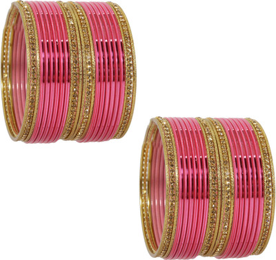 ZULKA Metal Zircon Bangle Set(Pack of 62)