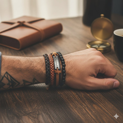 Jewelgenics Leather Bracelet Set(Pack of 4)