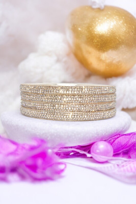 Neha Traditional Brass Zircon Bangle(Pack of 4)