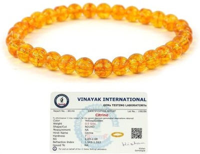 DVISHA Citrine + Golden, Crystal Beads Charm Bracelet