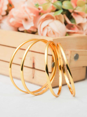 Misba Premium Collections Brass Bangle Set(Pack of 4)
