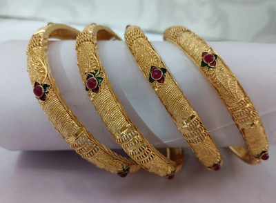 khanak Brass Gold-plated Bangle Set(Pack of 4)