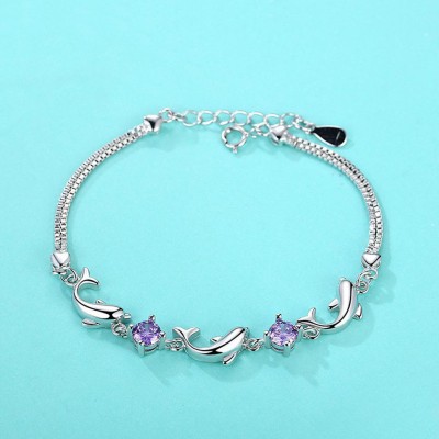 MYKI Sterling Silver Crystal Sterling Silver Bracelet