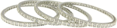 sukkanya Brass Cubic Zirconia Gold-plated Bangle Set(Pack of 4)