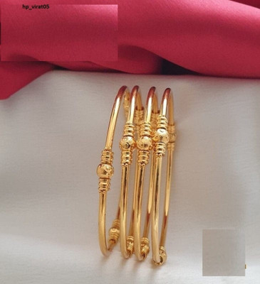 Dhavni Enterprise Copper Gold-plated Bangle Set(Pack of 4)
