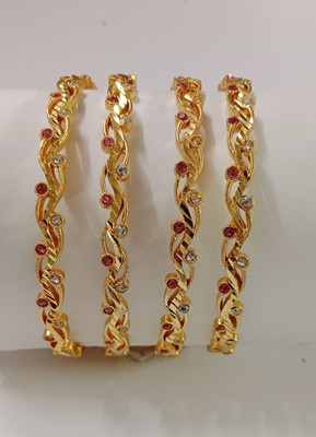 khanak Brass Gold-plated Bangle Set(Pack of 4)
