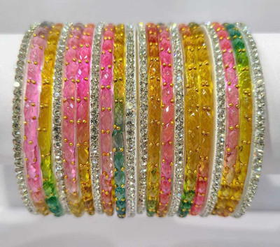 STOREITI Glass Crystal Bangle Set(Pack of 20)