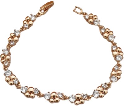 GIRLUSH Brass, Copper Cubic Zirconia Gold-plated Bracelet