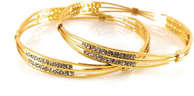 CM FASHIONS Copper Gold-plated Bangle Set(Pack of 2)